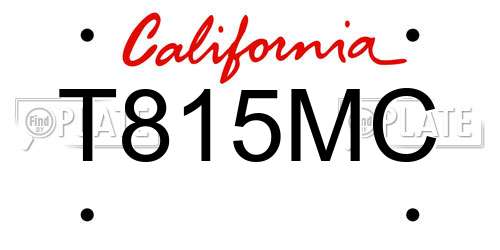 T815MC California License Plate