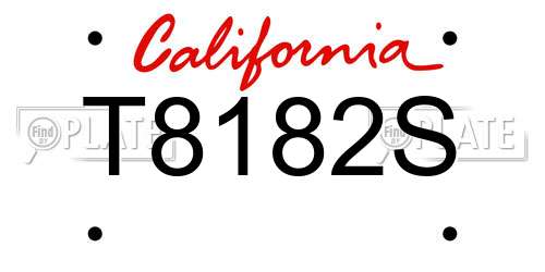 T8182S California License Plate