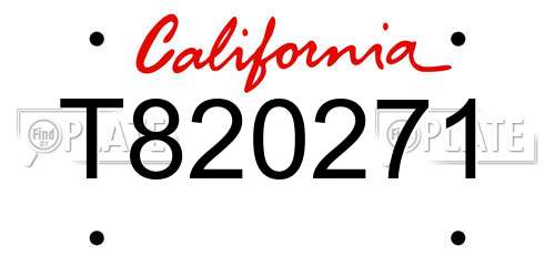 T820271 California License Plate