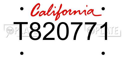 T820771 California License Plate