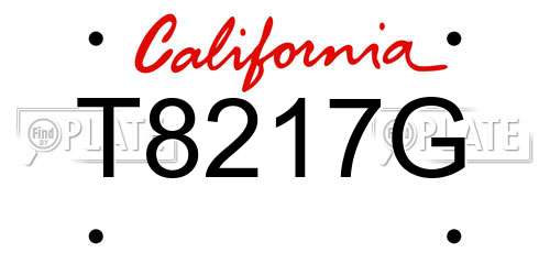 T8217G California License Plate