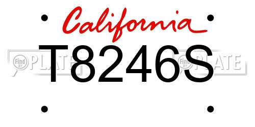 T8246S California License Plate