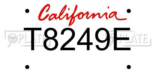 T8249E California License Plate