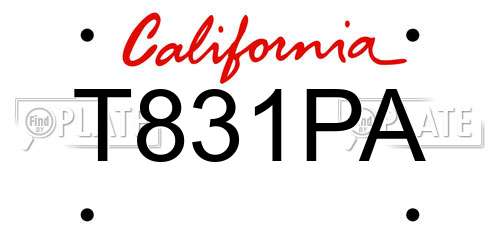 T831PA California License Plate