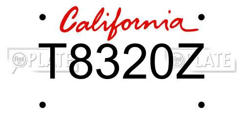 T8320Z California License Plate