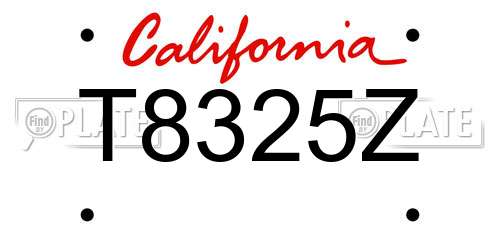 T8325Z California License Plate