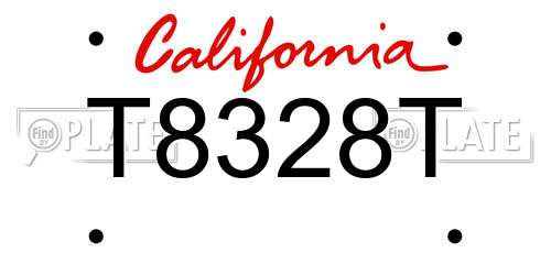 T8328T California License Plate