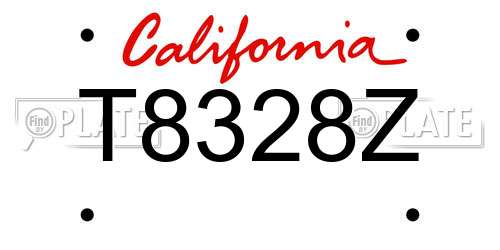 T8328Z California License Plate