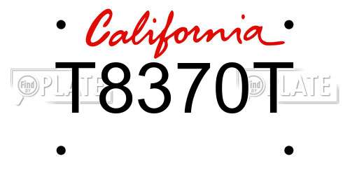 T8370T California License Plate