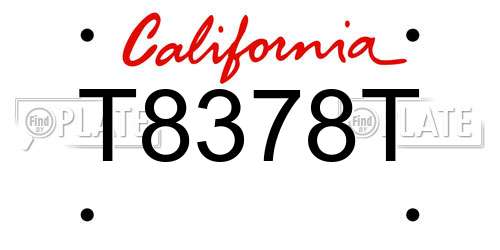 T8378T California License Plate