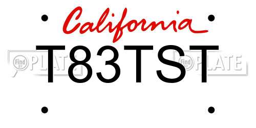 T83TST California License Plate