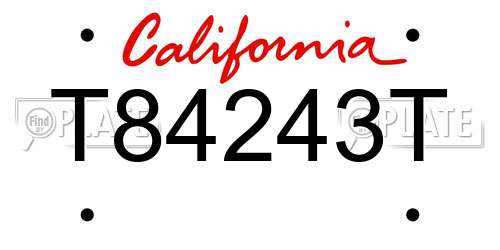 T84243T California License Plate