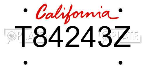 T84243Z California License Plate