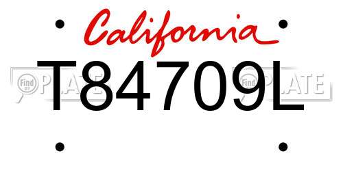 T84709L California License Plate