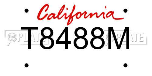 T8488M California License Plate