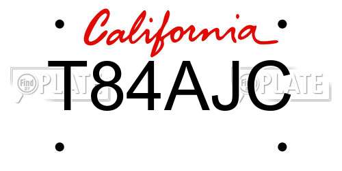 T84AJC California License Plate