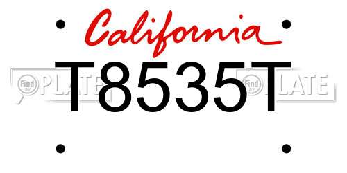 T8535T California License Plate