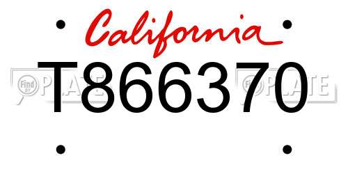T866370 California License Plate