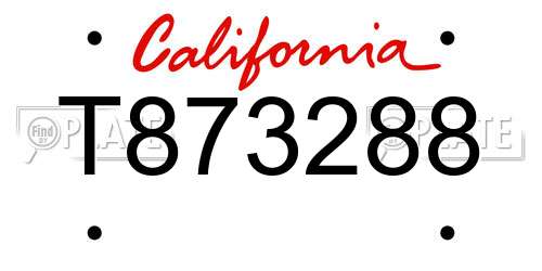 T873288 California License Plate