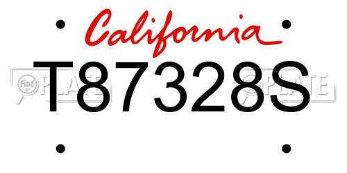 T87328S California License Plate
