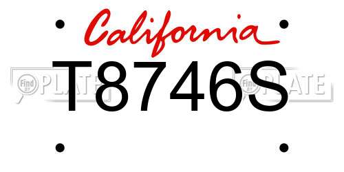 T8746S California License Plate