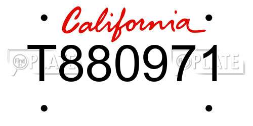 T880971 California License Plate