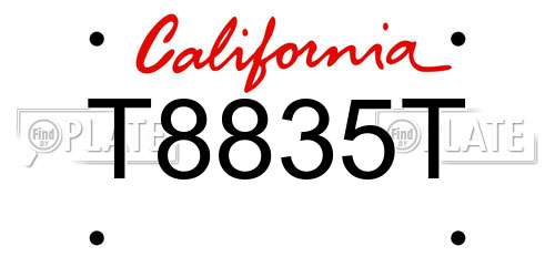 T8835T California License Plate