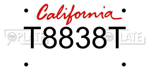 T8838T California License Plate