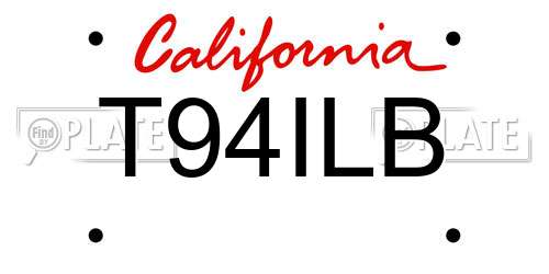 T94ILB California License Plate