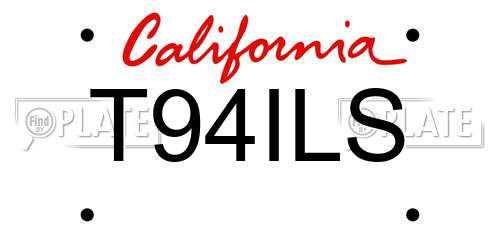 T94ILS California License Plate