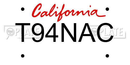 T94NAC California License Plate