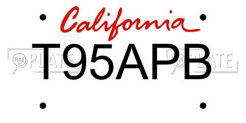 T95APB California License Plate