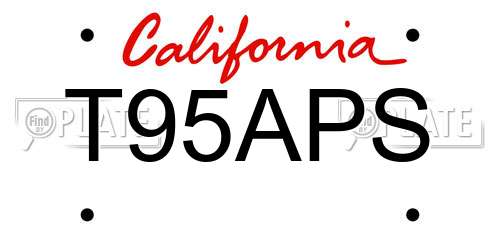 T95APS California License Plate