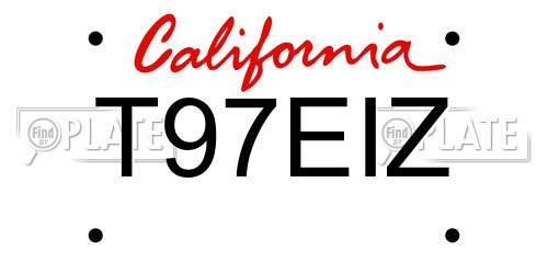 T97EIZ California License Plate