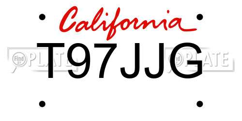 T97JJG California License Plate