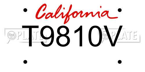 T9810V California License Plate