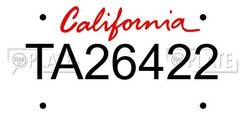 TA26422 California License Plate
