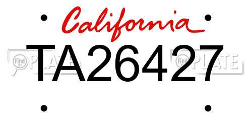 TA26427 California License Plate