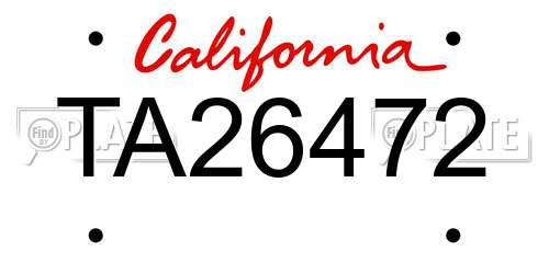 TA26472 California License Plate