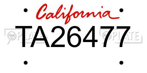TA26477 California License Plate