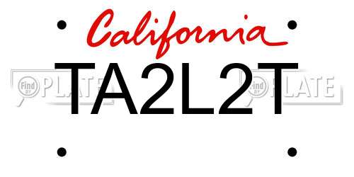 TA2L2T California License Plate