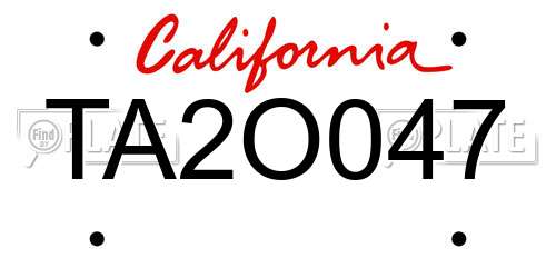 TA2O047 California License Plate