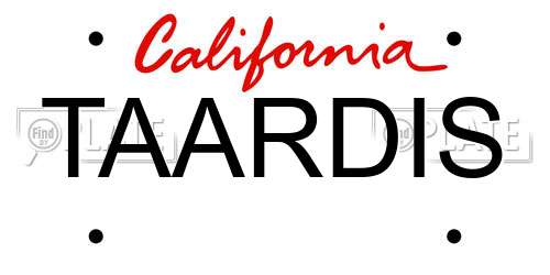 TAARDIS California License Plate