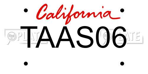 TAAS06 California License Plate