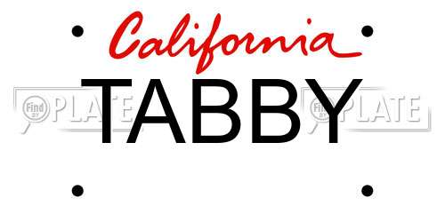 TABBY California License Plate