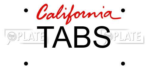 TABS California License Plate