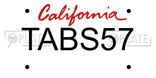 TABS57 California License Plate
