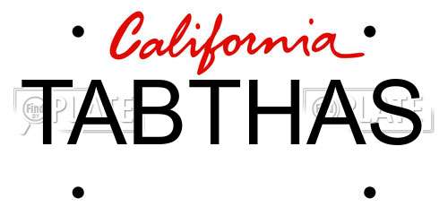 TABTHAS California License Plate