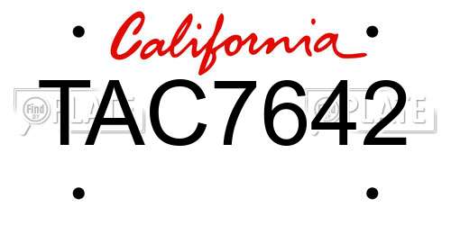 TAC7642 California License Plate