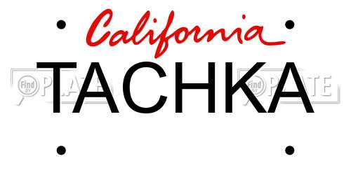 TACHKA California License Plate